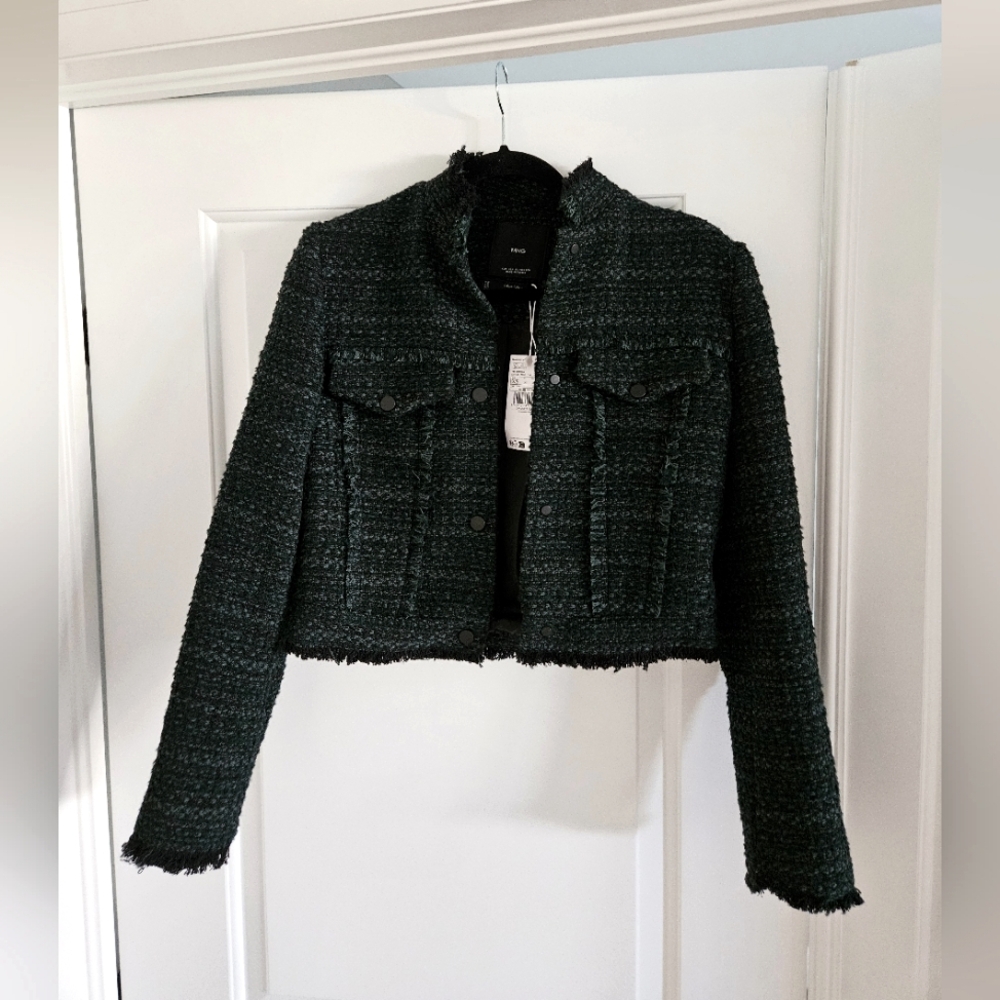 NWT High-collar tweed jacket